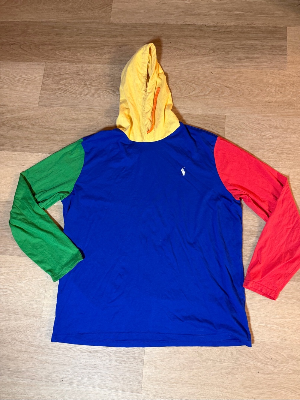 Polo Ralph Lauren Colorblock Lightweight Hoodie Shirt Long Sleeve Primary colors